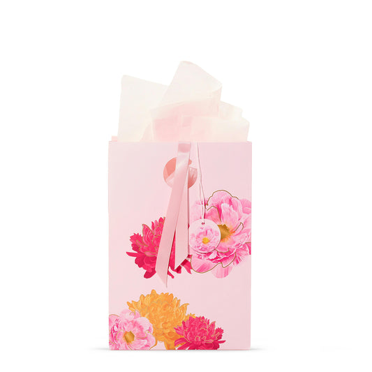 Pink Peony Floral Gift Bag 7SS